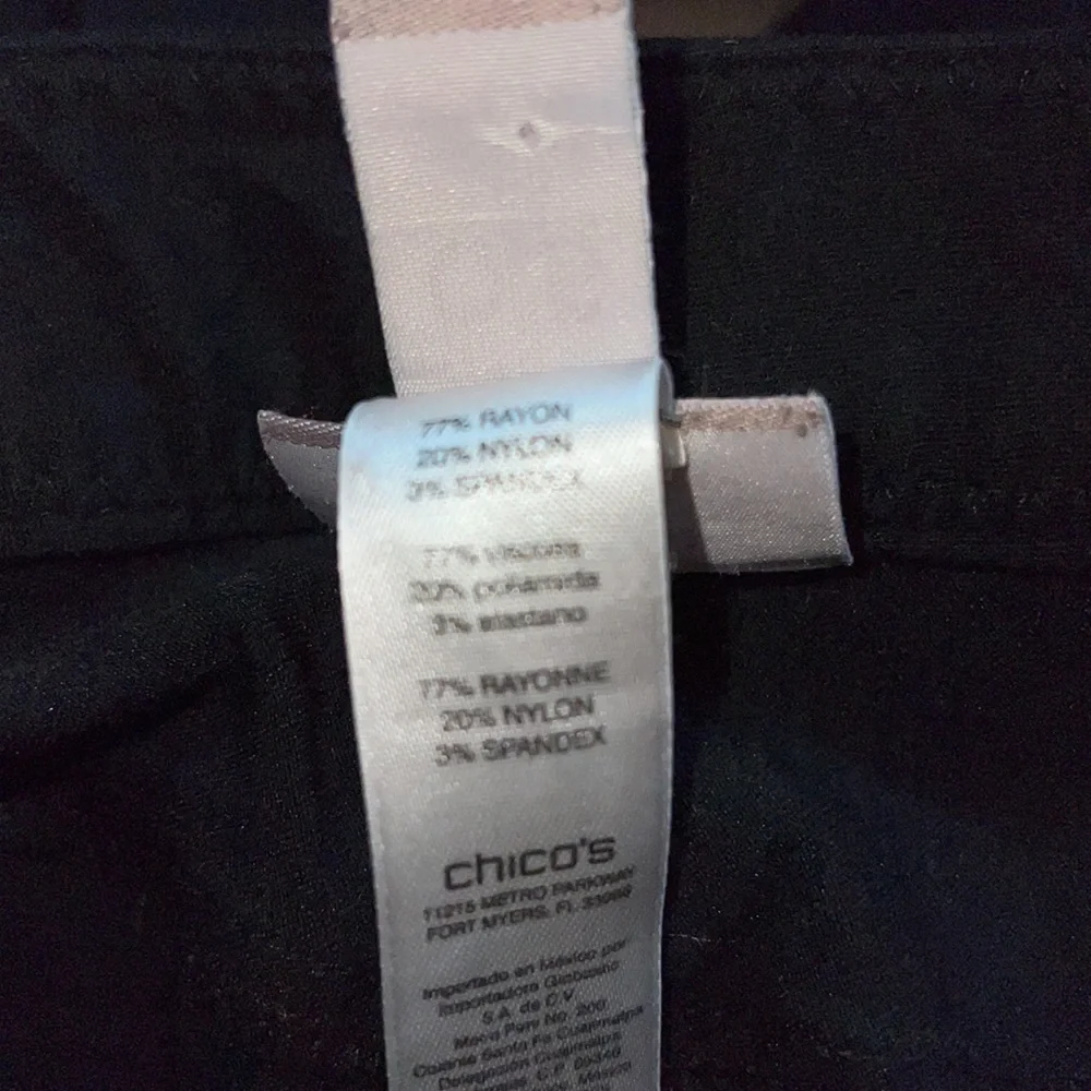 Chico’s black ankle‎ stretch pants Sz 6 Chico’s Sz 0.5 Mid Rise 10”